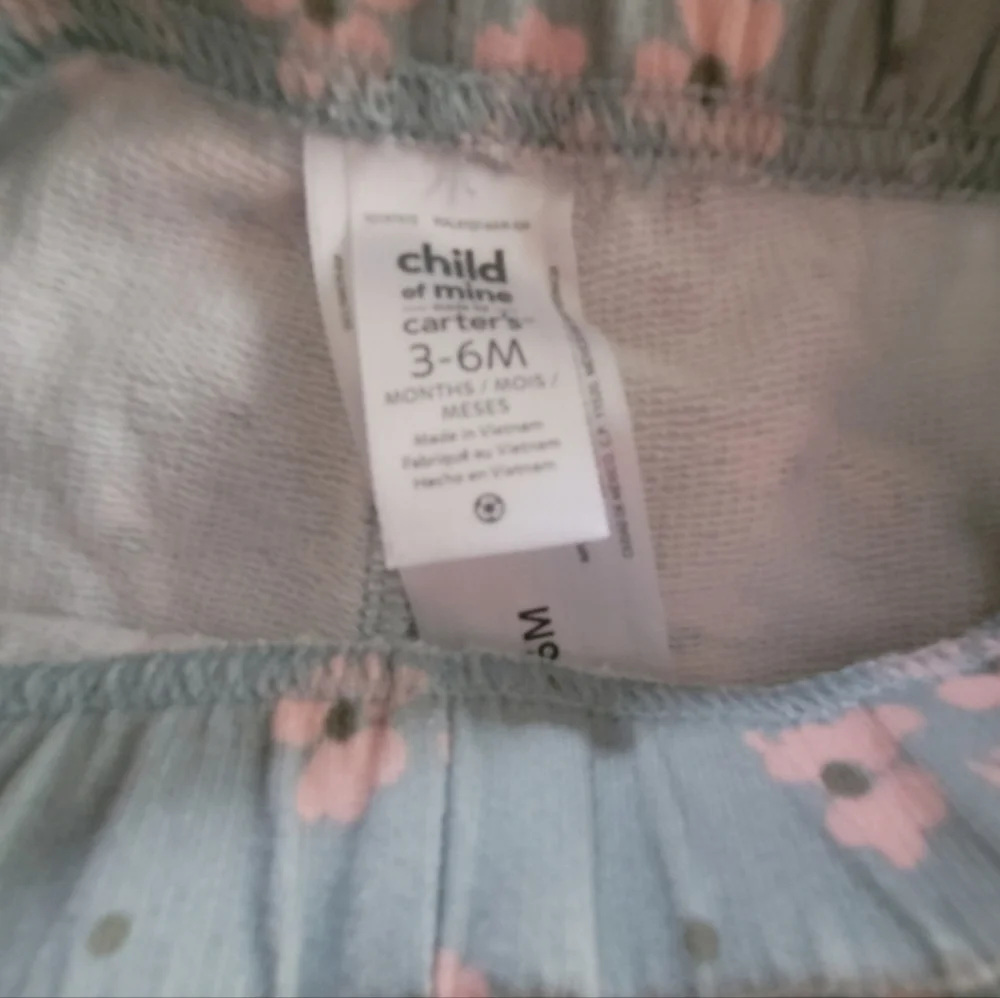 Nwot Carters Pale Blue Pink Floral Hoodie Sweatpants Lounge Set Size 0/6 Months